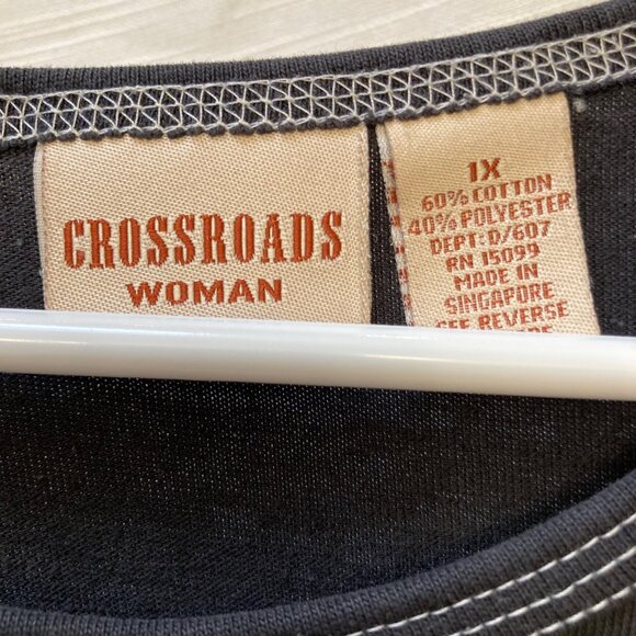 Crossroads Women Black T- shirt - Picture 3 of 3